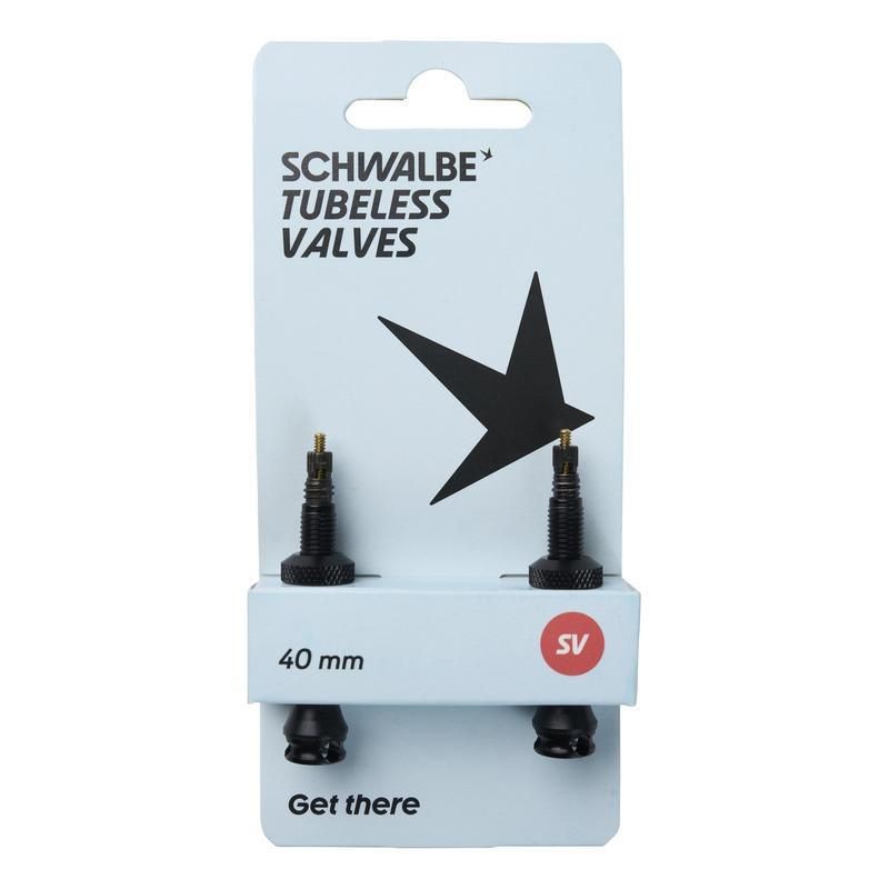 JUEGO VALVULAS TUBELESS SCHWALBE 40 mm ALUMINIO NEGRO