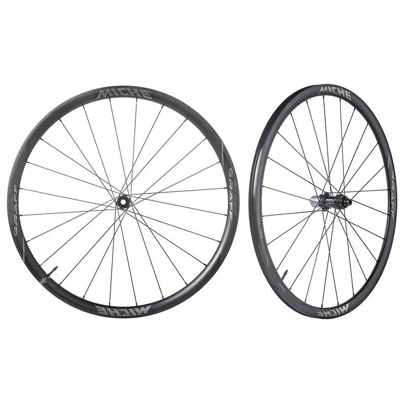 JUEGO DE RUEDAS MICHE GRAFF DISCO CENTERLOCK CUBIERTA TUBELESS READY SHIMANO HG11 ALUMINIO