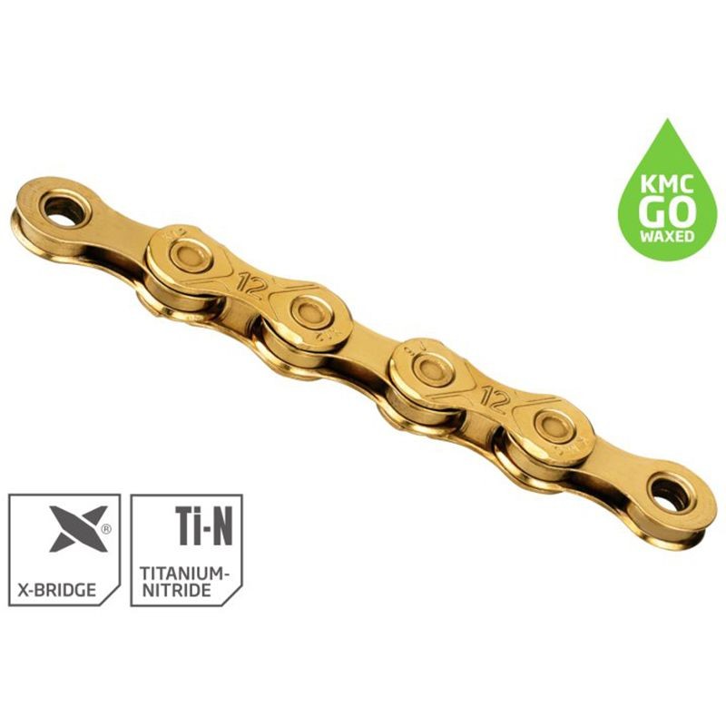 CADENA KMC X12 TI-N WAXED 1/2x11/128" 126 ESLABONES 12V ORO