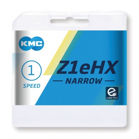 Cadena KMC Z1eHX Narrow 1/2 x 3/32", 112 eslabones, 7,8mm, plata