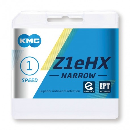 Cadena KMC Z1eHX Narrow EPT 1/2 x 3/32", 128 eslabones, 7,8mm