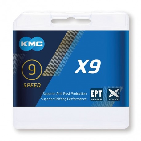 Cadena KMC KMC X9 EPT 1/2" x 11/128", 114 eslabones,6,6mm,9-v.