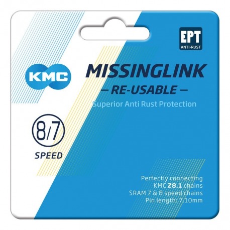 Missinglink KMC 7/8R EPT 2 unidades, para cadenas 7,1mm, plata