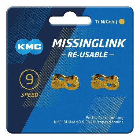 Missinglink KMC 9R Ti-N oro 2 uni. para cadenas 6,6mm,9-v. C09GR0000
