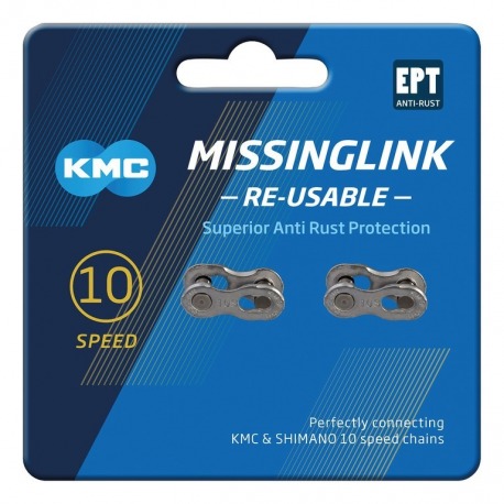 Missinglink 10R KMC 10R EPT 2 unid. para cadenas, 5,88mm,plata,10-v.