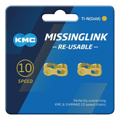Missinglink KMC 10R Ti-N oro 2 unid., para cadenas 5,88mm, oro, 10-v.