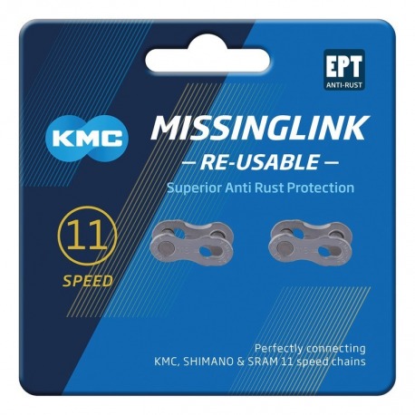 Missinglink KMC 11R EPT plata 2u. para cadenas 5,65mm,11v.,reutiizable