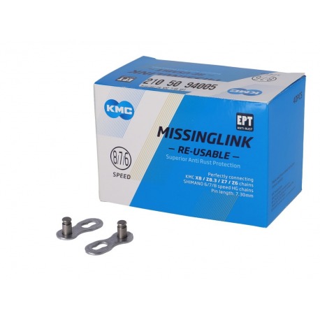 Missinglink KMC 7/8R EPT 40 unidades, para cadena 7,3mm, plata