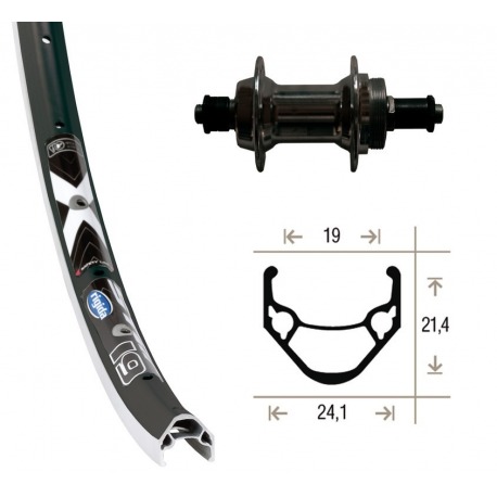 Rueda Trasera 28x1.75Alu.ne. Schr.ZKR.QR 36O Rigida X-Star19 ne./pl.radio Niro(ne.)