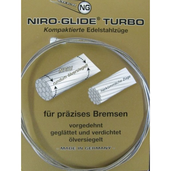 Cable freno acero inox. boquilla de pera 800 mm1,5 mm Ø, embalaje individual