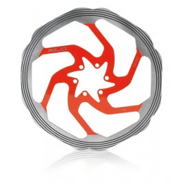XLC disco de frenos BR-X58 Ø 180mm, plata/rojo,CNC anillo de fricc.