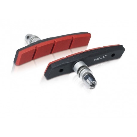 KIT 4 ZAPATAS V-BRAKE XLC BS-V12 80MM NEGRO/ROJO