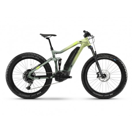 Bicicleta Electrica Fatbike doble suspension Haibike FullFatSix 500Wh 12-G GX Eagle canary/bamboo matte 2021