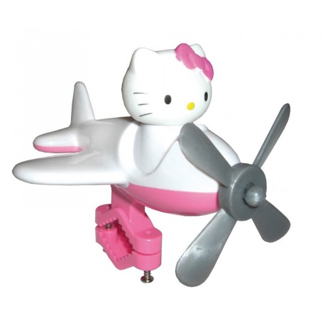Avión Hello Kitty para manillar blanco/fucsia con motivos