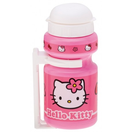 Bidón Hello Kitty 300ml, con soporte, rosa, tapa blanca
