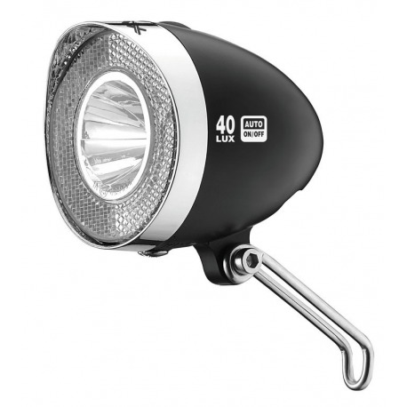 Faro LED Retro a dinamo XLC Reflector 40Lux interr.,luz pos. Senso