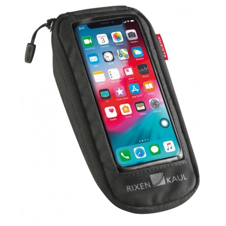 Phone Bag Comfort S KLICKfix c.adaptador transparente/negro, con acople giratorio