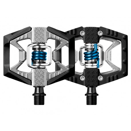 PEDALES CRANK BROTHERS DOUBLE SHOT 2 BLACK & SILVER / BLUE SPRING