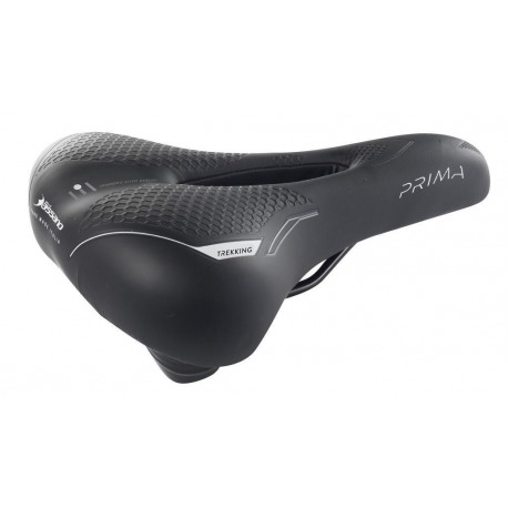 Sillín Selle Bassano Prima Trekking negro, Uni Air, 260x183mm, 365g