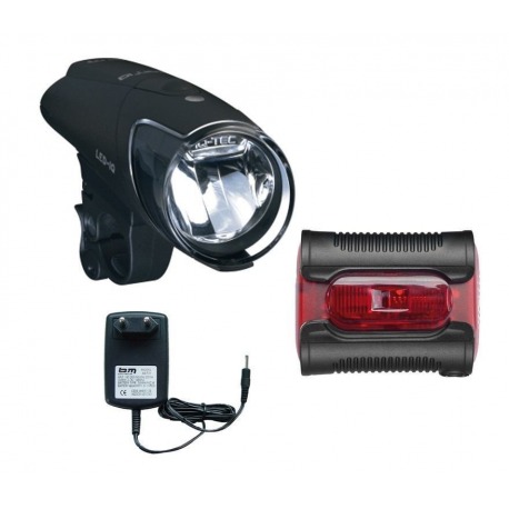 Set faro LED a pilas b&m IXON IQ Premium incluido pilas & cargador+Ixback senso