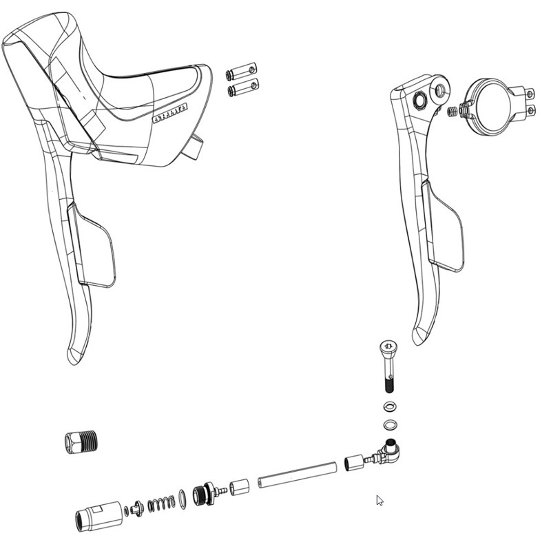 KIT RECAMBIO MANETA FRENO/CAMBIO SRAM FORCE ETAP AXS D2 IZQUIERDA GRIS/IRIDISCENTE (INC. APOYAMANOS)