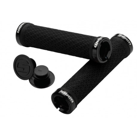 Puños Locking Sram negro, con Double Clamps & End Plugs