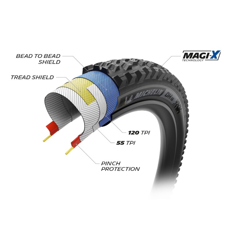 CUBIERTA MICHELIN DH 16 TRL 27.5x2.40 RACING PLEGABLE DARK