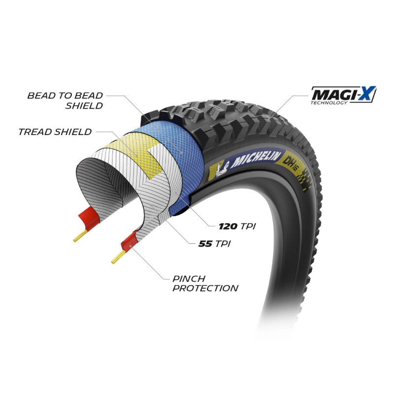 CUBIERTA MICHELIN DH 16 TRL 29x2.40 RACING LINE PLEGABLE NEGRO