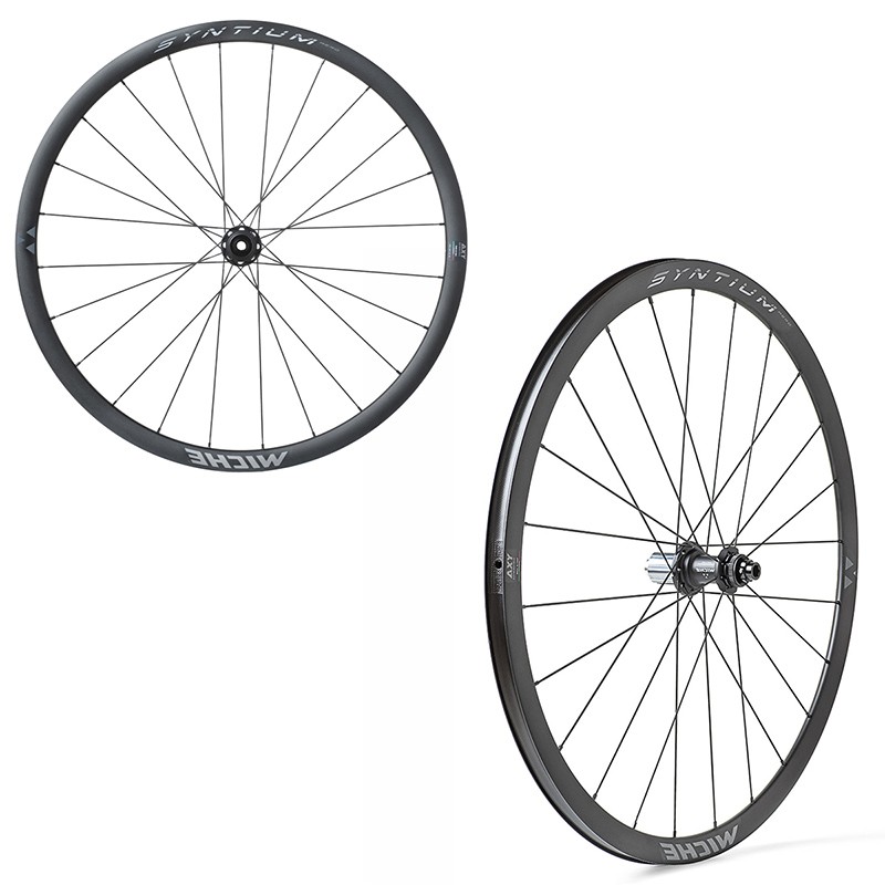 JUEGO DE RUEDAS MICHE SYNTIUM AERO DISCO CENTERLOCK TUBELESS READY SHIMANO HG11 ALUMINIO