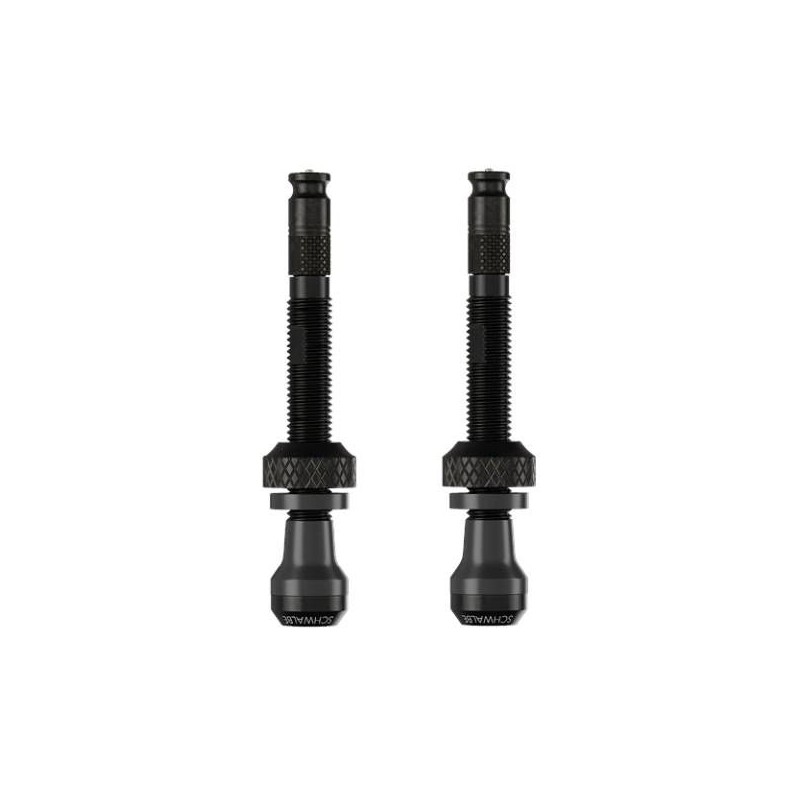 JUEGO DE VALVULAS PRESTA SCHWALBE CLICK VALVE TUBELESS 80 mm NEGRO