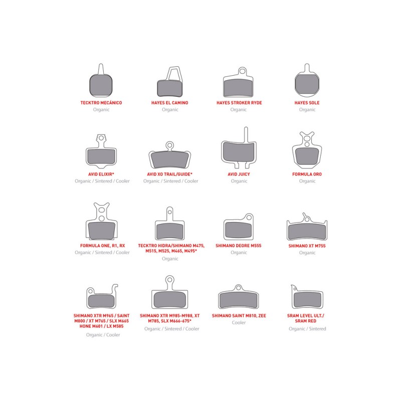 PASTILLAS FRENO ONOFF SH XTR M965/SAINT M800/XT M765/SLX M665/HONE M601/LX M585 ORGANICAS