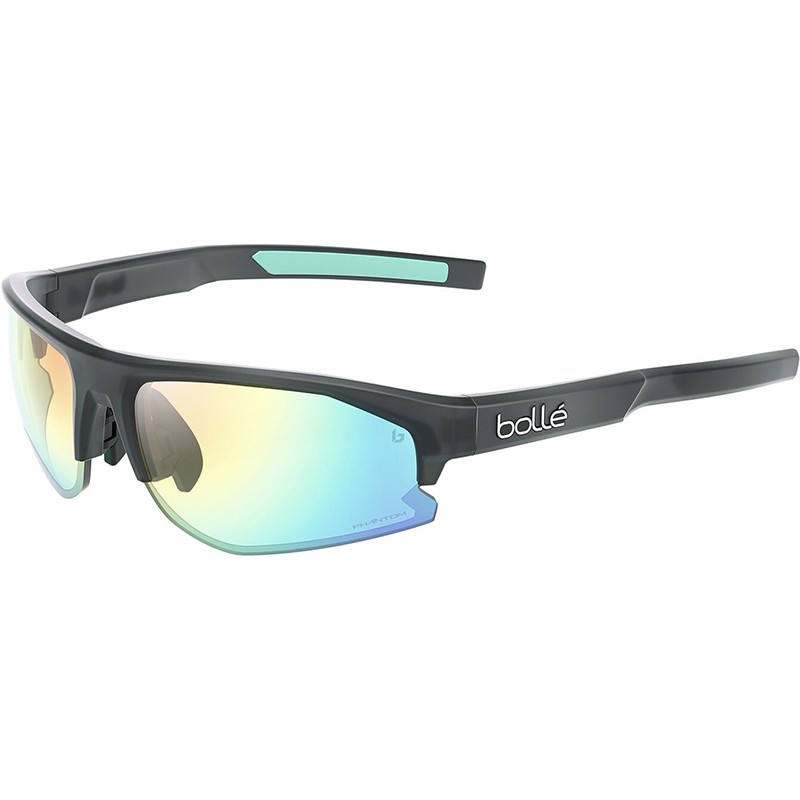 GAFAS BOLLE BOLT 2.0 S NEGRO TRANSPARENTE MATE LENTE PHANTOM VERDE CLARO FOTOCROMATICA