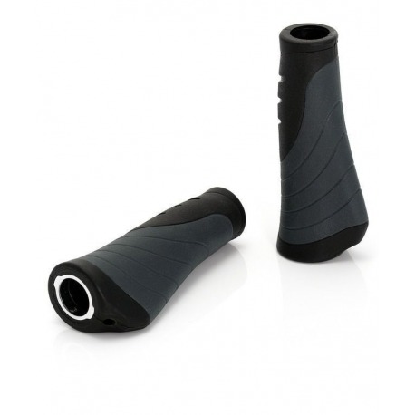 XLC Bar Grips  'Ergonomic' GR-S04 negro/gris 135 mm c. tornillos seguridad