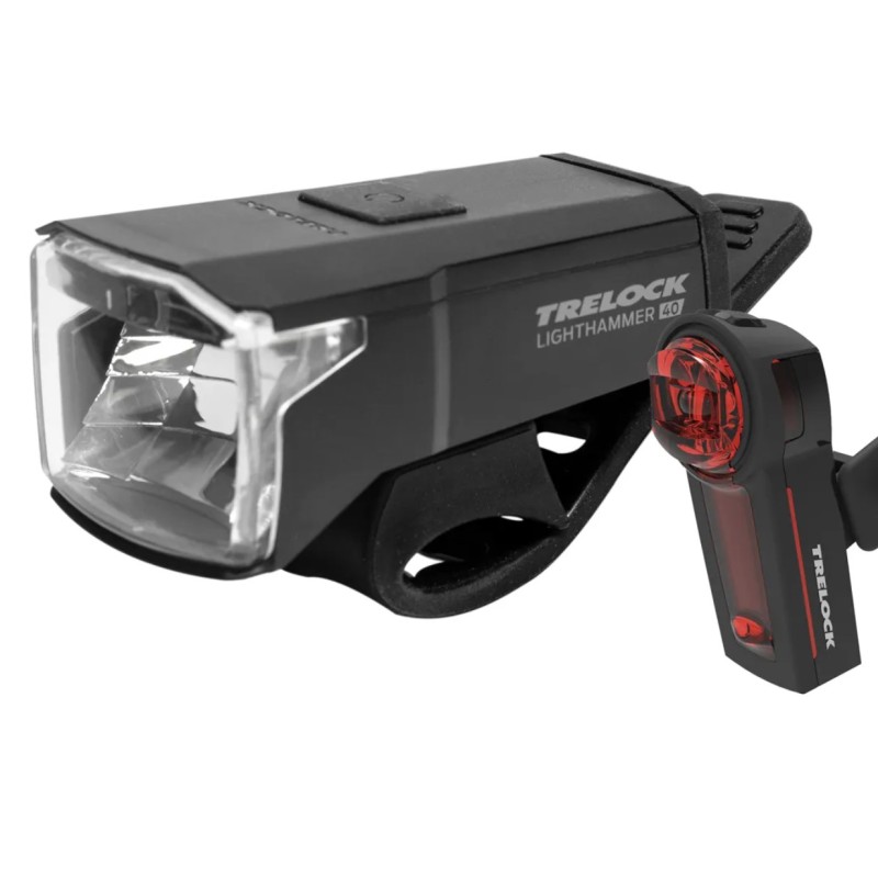 JUEGO DE LUCES TRELOCK DELANTERA LS440 TRASERA LS740 USB NEGRO