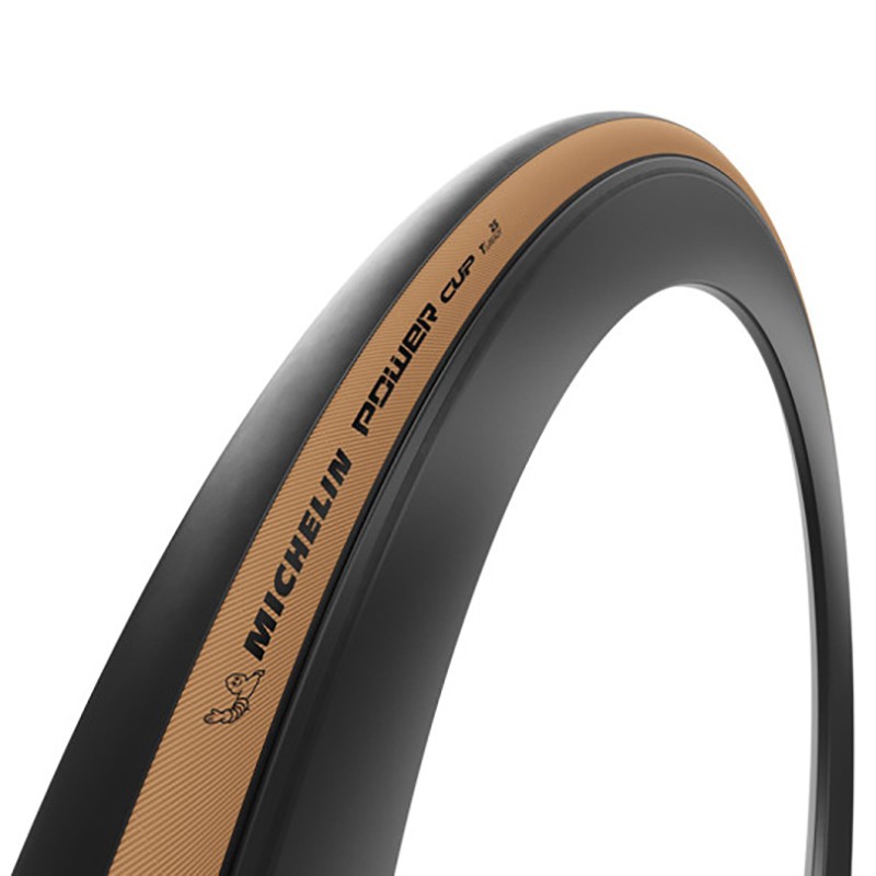 CUBIERTA MICHELIN POWER CUP 700x30C COMPETITION LINE TUBELESS READY PLEGABLE NEGRO/MARRON 30-622